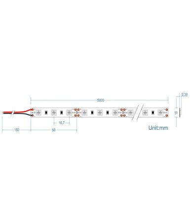 Ταινία LED ΤΩΡΑ 14.4W/m 12V IP65 5m - Μπλε