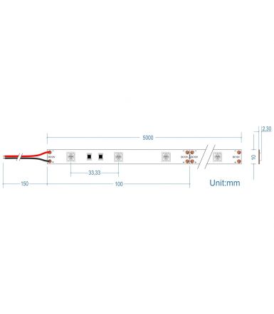 Ταινία LED ΤΩΡΑ 7.2W/m 12V IP20 5m - Κόκκινο