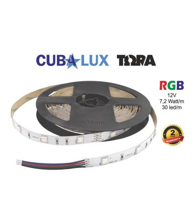 Cubalux Ταινία LED ΤΩΡΑ 7.2W/m 12V IP20 5m RGB