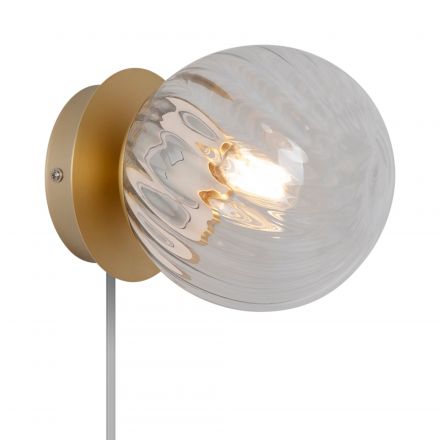 Επίτοιχο Φωτιστικό Chisell LED E14 Μέταλλο/Γυαλί Brass