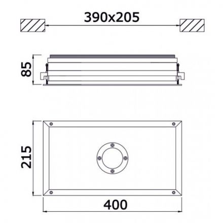 Χωνευτό Φωτιστικό Πρατηρίων LED 100W 6500K Α-Ω IP65