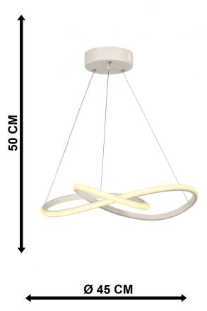 Heronia Lighting Κρεμαστό Φωτιστικό LED 48W Mercury-50 LED Λευκό