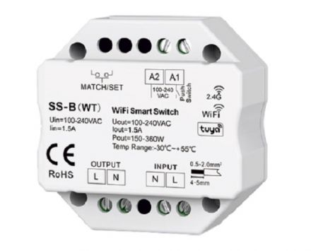 Cubalux Dimmer WiFi - RF - Push Button Simplicity ON/OFF 230V AC 1A
