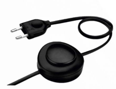 Καλωδίωση Με Φις Απλό Και Διακόπτη Ποδός 150+50cm Μαύρο