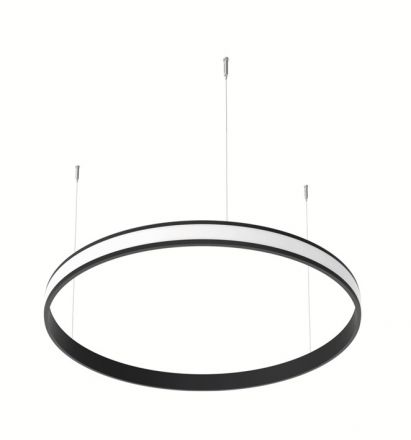 Cubalux Κύκλος Αλουμινίου 60cm Με Κάλλυμα Οπάλ Μαύρο (Εξωτερικός Φωτισμός)