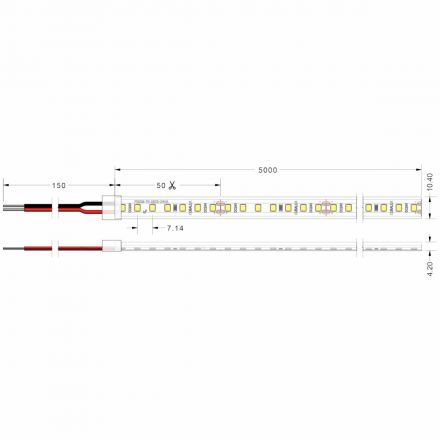 Tαινία LED Emphasis 14.4W/m 24V 140 LED/m IP67 5m 2700K