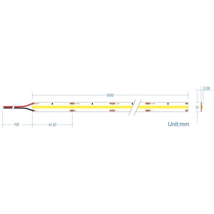Ταινία LED TΩRA COB 12W/m CRI90 480 led/m 2700K 5m IP20