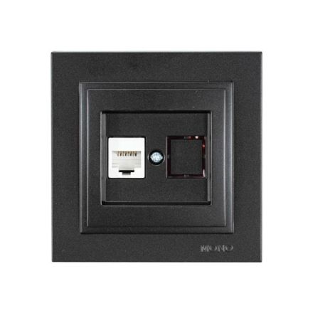 Πρίζα Data CAT 6 RJ 45 MONH Μαύρο MONO