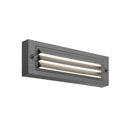 Φωτιστικό Τοίχου Με Γριλιές LED 6W 255X42X90 3CCT IP65 Γραφίτης 