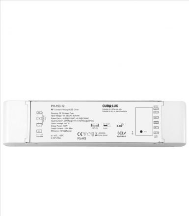 Cubalux LED Driver Dimmable 0-10V-Push Button 150W 12V DC IP20