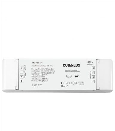 Cubalux LED Driver Dimmable TRIAC-Push Button 150W 24V DC IP20