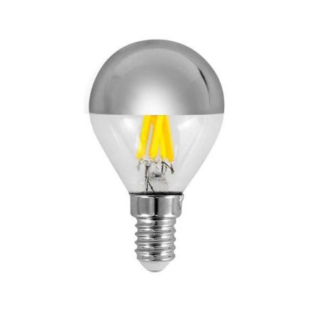 Λάμπα LED Crossed Filament G45 6.5W 2700K Dimmable Ανεστραμμένου Καθρέπτη Ασημί