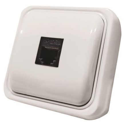 Πριζα Μινι Data Μονη Rj45 8P8C Λευκη IP20