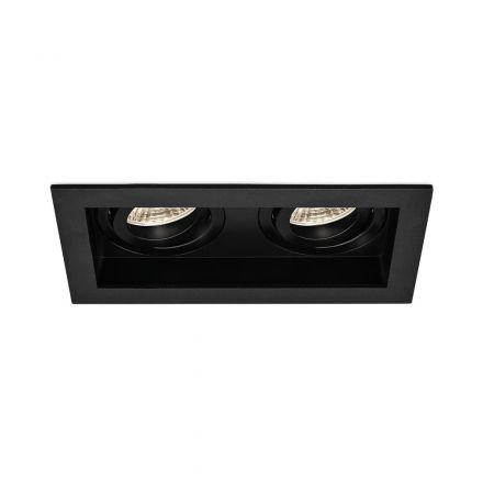 Διπλό Χωνευτό LED Spot 2xMR16 Beta Μαύρο