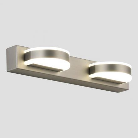 Φωτιστικό Μπάνιου LED 8W 4000Κ Οβάλ 2Φ 320X50X100 Νίκελ