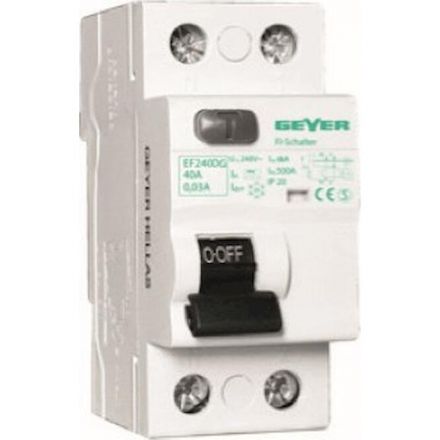 GEYER Ρελέ Διαφυγής 2P 40A 30mA A