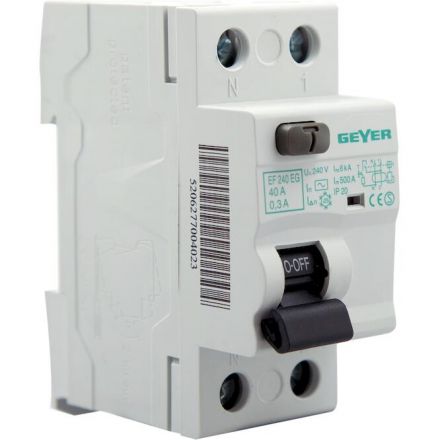 GEYER Ρελέ Διαφυγής 2P 40A 300mA AC