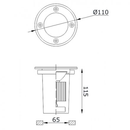 Ενδοδαπέδιο Φωτιστικό LED COB 3.5W 2700K Οξυντέ LOCO IP65