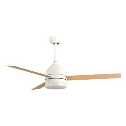 Ανεμιστήρας Οροφής Χρώμα Λευκό-Ξύλο Φ107 35W DC Μοτέρ με LED Φως και Κοντρόλ