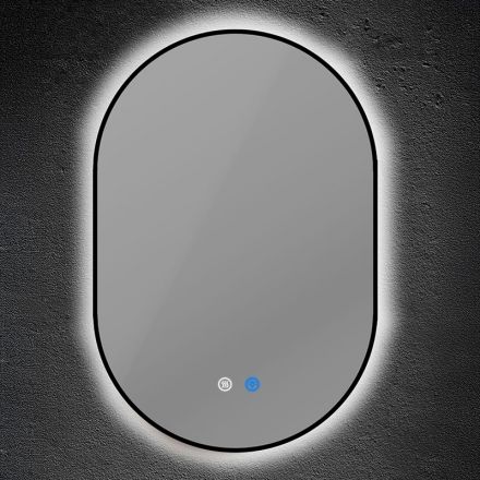 Καθρέπτης Οβάλ με Μαύρο Πλαίσιο Touch LED Dimmable Antifog 18W ARTE ILLUMINA CYLIS