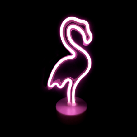 Φλαμίνγκο, 49 NEON LED Λαμπάκια Με Μπαταρία (3xAA)/USB, Ροζ, IP20, 16x10x28.5cm