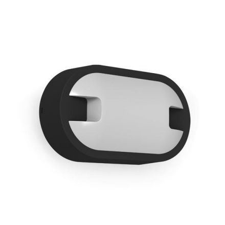 Απλίκα Οβάλ Λευκό- Μαύρο LED 15W 215X125X59mm 4000Κ IP65