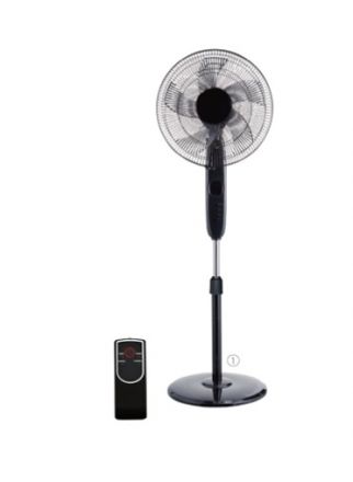 Ανεμιστήρας με Ορθοστάτη Φ45 55W - 5 Διάφανα Πτερύγια - Μαυρος 