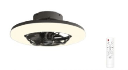 Ανεμιστήρας Οροφής με Φως 15W  - Mαυρο / Dimmable