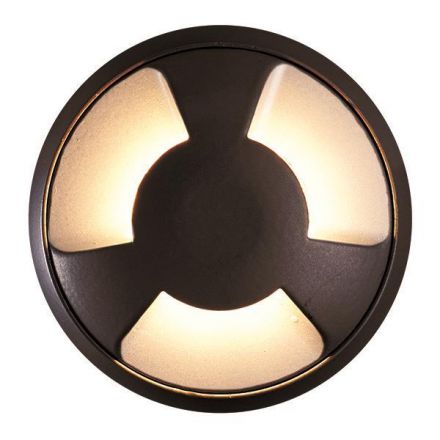 Φωτιστικό Δαπέδου ΕΞΩΤΕΡΙΚΟ 3F LED 3W IP65 12V Φ68X24mm Μαύρο PRO