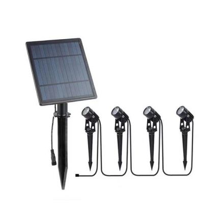 Σποτ Κήπου Με Ηλιακό Panel Καρφωτό 4 ΤΕΜΑΧΙΩΝ 1.5W, RGB IP44
