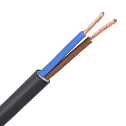 Καλώδιο Εύκαμπτο H03VV-F 2X0.50mm2 Μαύρο 100m