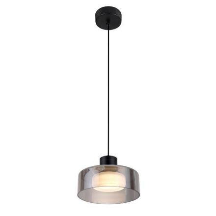 Κρεμαστό Φωτιστικό Μέταλλο-Γυαλί LED 8W 624Lm 3000Κ - Μαύρο-Γκρι - NIMBUS