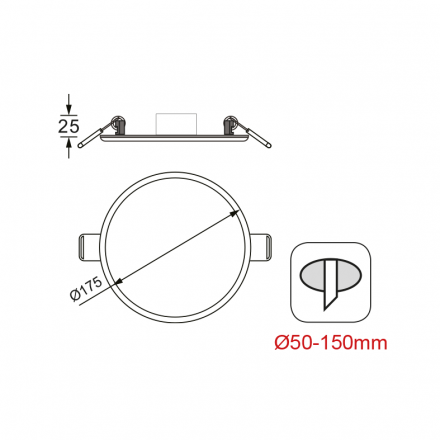 FLEXI Slim Χωνευτό Panel LED 15W IP44