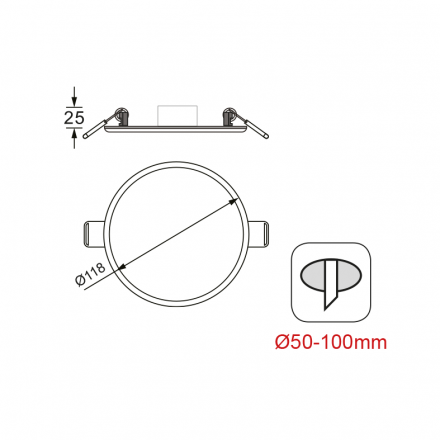FLEXI Slim Χωνευτό Panel LED 9W IP20
