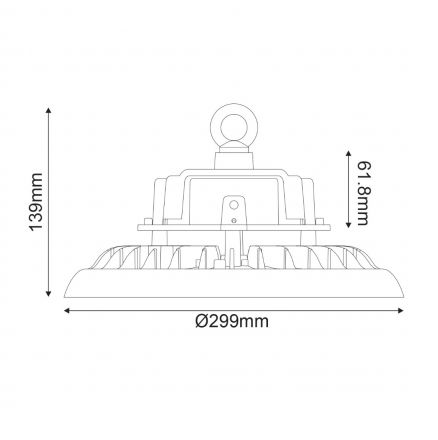 Φωτιστικό Καμπάνα LED ASTREK 100W-120W-150W 5000K 150Lm/W Dim 1-10V IP65 IK08