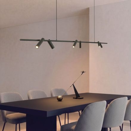 Φωτιστικό Οροφής Ράγα Led 29W 3000K Με Περιστρεφόμενα Σποτ SENTA Μαύρο 150cm