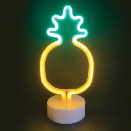 Ανανάς Neon LED Μπαταρίας & USB 2.4W (3xAA) Milk Tube 17x28.5x10cm