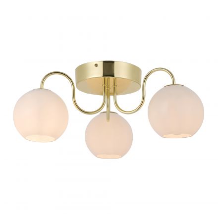 Φωτιστικό Οροφής Franca LED 3xE14 Μέταλλο/Γυαλί Brass