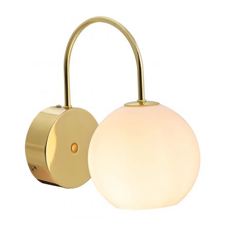 Επίτοιχο Φωτιστικό Franca LED E14 Μέταλλο/Γυαλί Brass