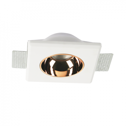 ACA Γύψινο Σποτ Molly Στρογγυλό Λευκό GU10 14x14cm Χωρίς Ανταυγαστήρα