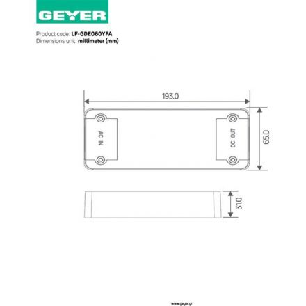 GEYER Driver 0-10V για Panel 60W Lifud