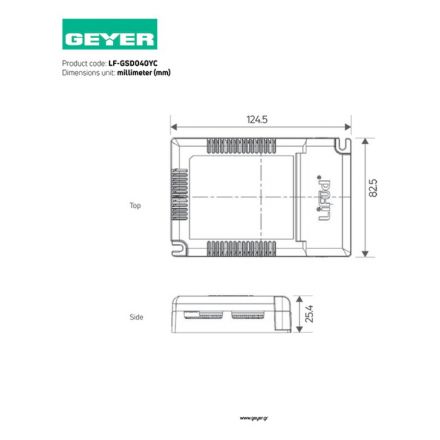 GEYER Driver DALI/0-10V/PUSH/PWM για Panel 40W Lifud