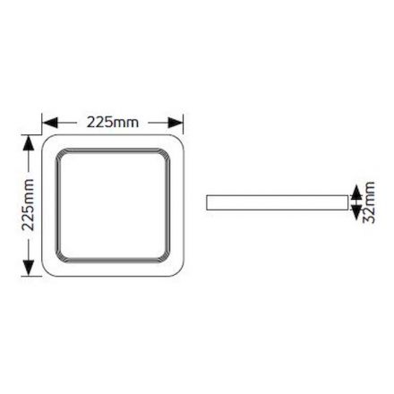 GEYER Επίτοιχο Panel LED τετράγωνο 18W 6500K 1550lm 225x225mm