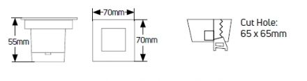 GEYER Φωτιστικό Σκάλας LED 1W IP65 70x70 SL70V1W
