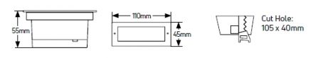 GEYER Φωτιστικό Σκάλας LED 3W IP65 110x40 SL110L3W