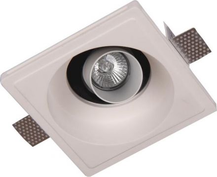 GEYER Γύψινο Σποτ Χωνευτό GU10 Ρυθμιζόμενο 17x17cm Λευκό