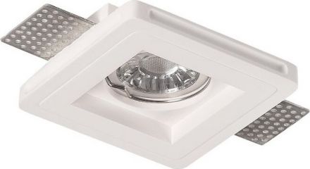 GEYER Γύψινο Τετράγωνο Σποτ Χωνευτό GU10 10x10cm Λευκό