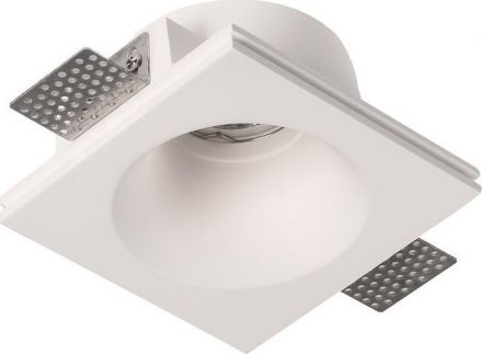 GEYER Γύψινο Τετράγωνο Σποτ Χωνευτό GU10 12x12cm Λευκό