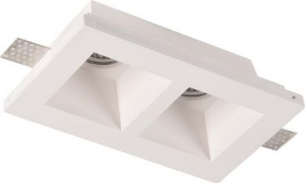 GEYER Γύψινο Τετράγωνο Σποτ Χωνευτό GU10 215x125mm Λευκό