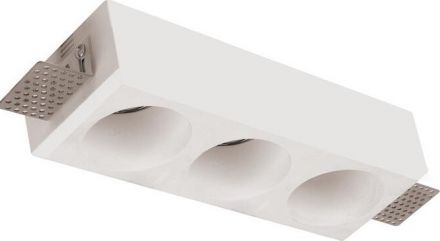 GEYER Γύψινο Τετράγωνο Σποτ Χωνευτό 3xGU10 20x8cm Λευκό